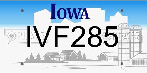 IVF285 Iowa License Plate
