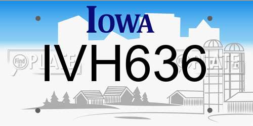 IVH636 Iowa License Plate