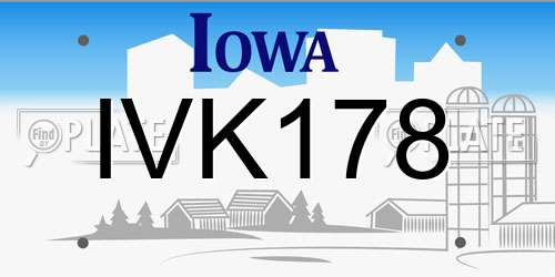 IVK178 Iowa License Plate