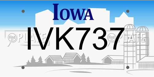 IVK737 Iowa License Plate