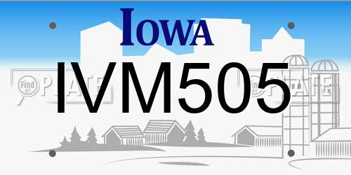 IVM505 Iowa License Plate