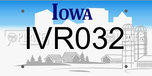 IVR032 Iowa License Plate
