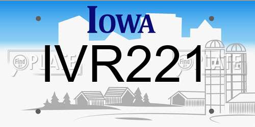 IVR221 Iowa License Plate