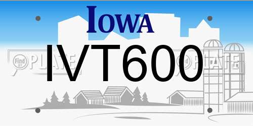 IVT600 Iowa License Plate