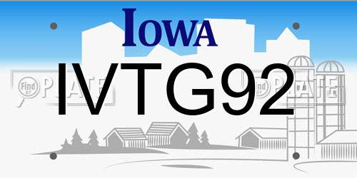IVTG92 Iowa License Plate