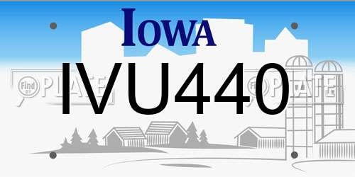 IVU440 Iowa License Plate