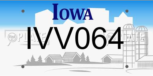 IVV064 Iowa License Plate