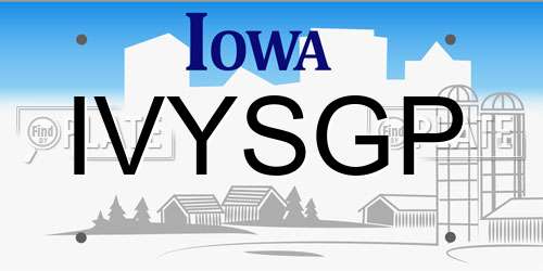 IVYSGP Iowa License Plate