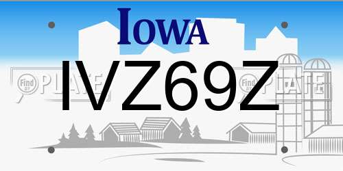 IVZ69Z Iowa License Plate