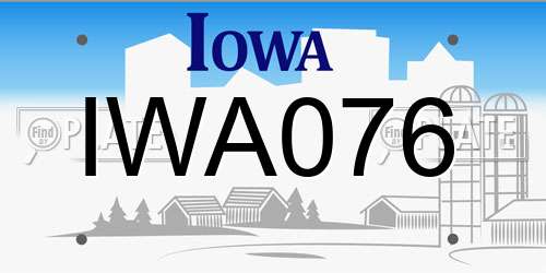 IWA076 Iowa License Plate