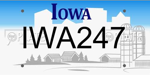 IWA247 Iowa License Plate