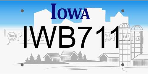 IWB711 Iowa License Plate