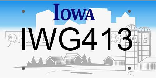 IWG413 Iowa License Plate