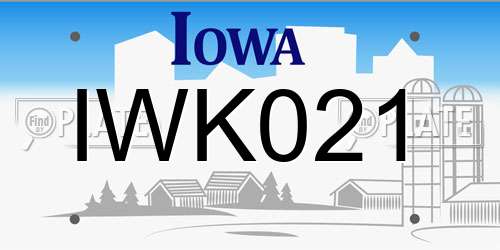 IWK021 Iowa License Plate