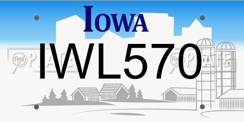 IWL570 Iowa License Plate