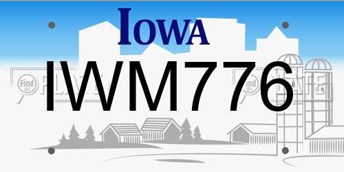 IWM776 Iowa License Plate