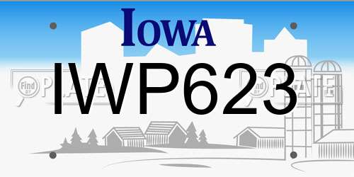IWP623 Iowa License Plate