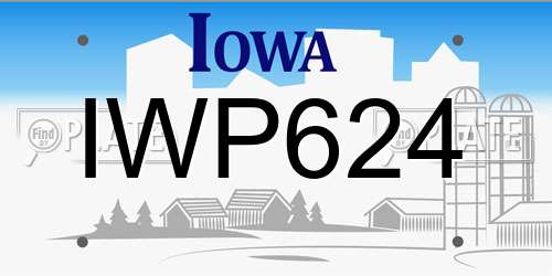 IWP624 Iowa License Plate