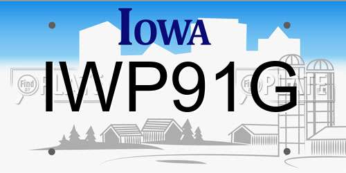 IWP91G Iowa License Plate