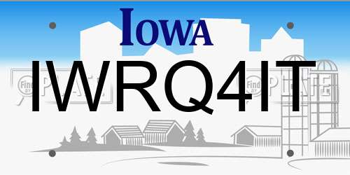 IWRQ4IT Iowa License Plate