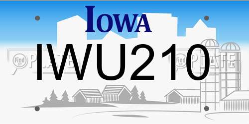 IWU210 Iowa License Plate