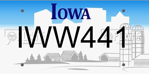 IWW441 Iowa License Plate
