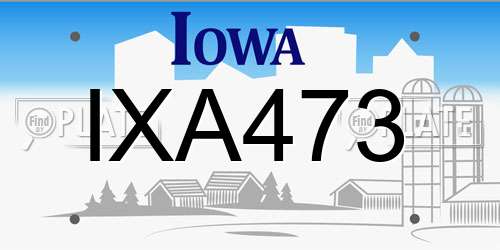 IXA473 Iowa License Plate