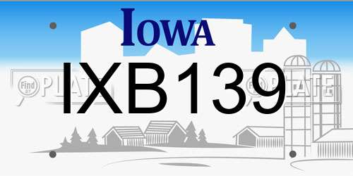 IXB139 Iowa License Plate