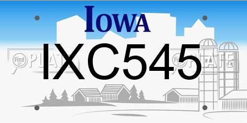 IXC545 Iowa License Plate