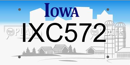 IXC572 Iowa License Plate