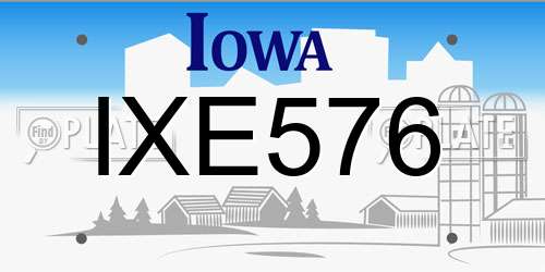 IXE576 Iowa License Plate