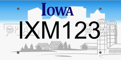 IXM123 Iowa License Plate