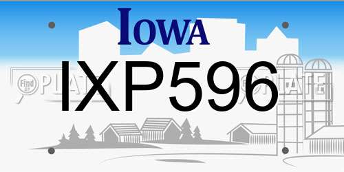 IXP596 Iowa License Plate