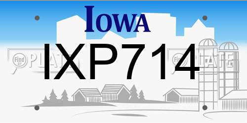 IXP714 Iowa License Plate
