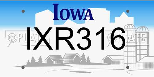 IXR316 Iowa License Plate