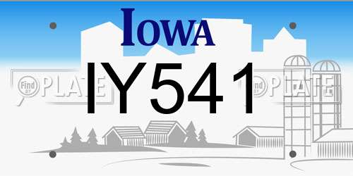 IY541 Iowa License Plate