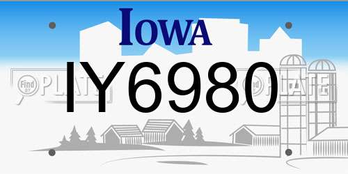 IY6980 Iowa License Plate