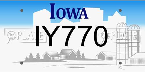 IY770 Iowa License Plate