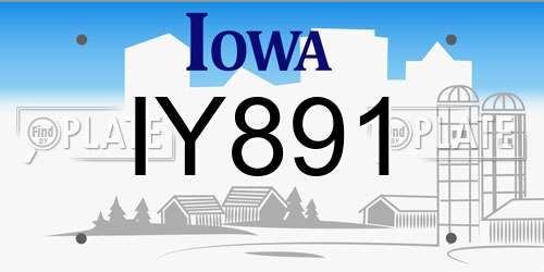 IY891 Iowa License Plate