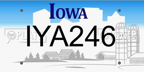 IYA246 Iowa License Plate
