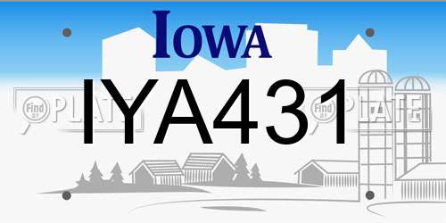 IYA431 Iowa License Plate