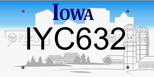 IYC632 Iowa License Plate
