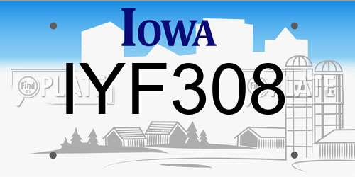IYF308 Iowa License Plate
