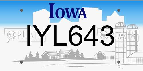 IYL643 Iowa License Plate