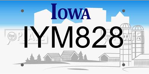 IYM828 Iowa License Plate