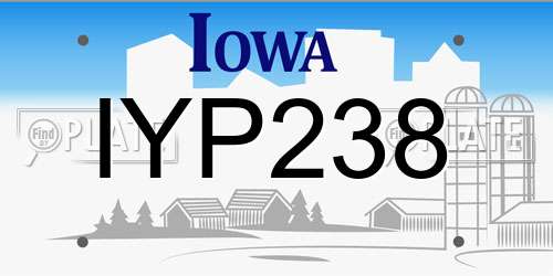 IYP238 Iowa License Plate