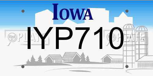 IYP710 Iowa License Plate
