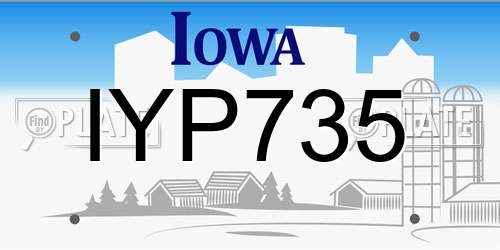IYP735 Iowa License Plate