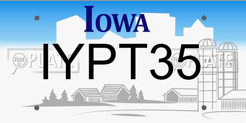 IYPT35 Iowa License Plate