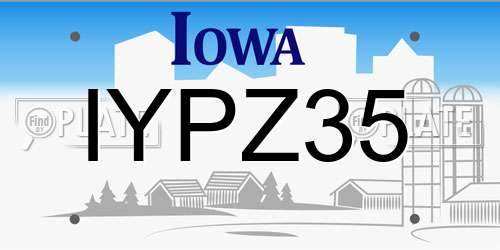 IYPZ35 Iowa License Plate